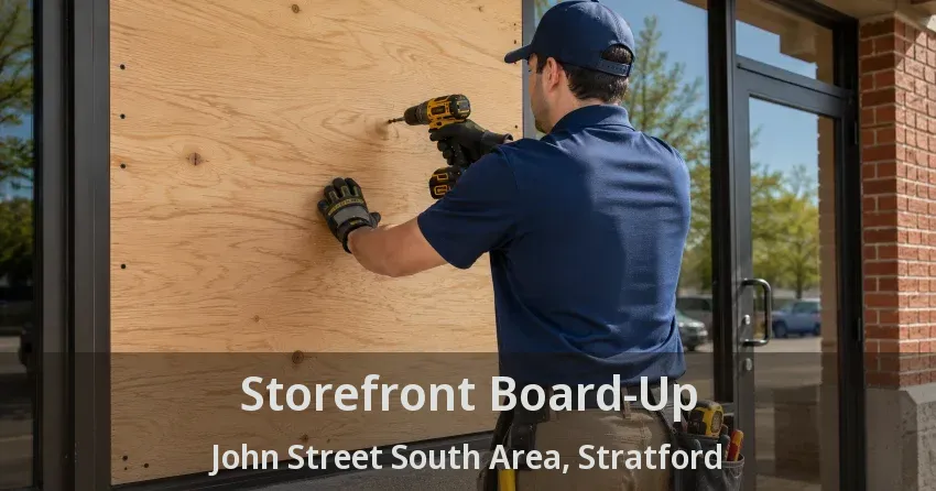Storefront Board-Up John Street South Area, Stratford - ON