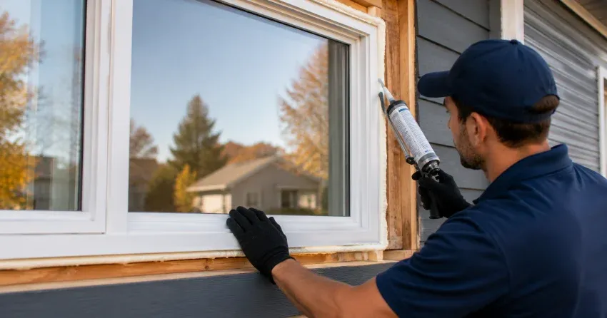 technician installing a new vinyl window in Stratford