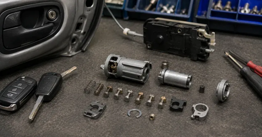 technician testing a car key fob during Car Lock Repair Verona Village, Stratford