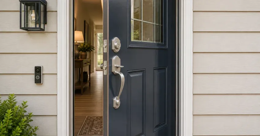 energy-efficient exterior door upgrade installation in John Street South Area, Stratford