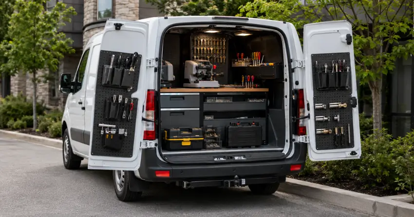 mobile locksmith service vehicle equipped with tools in Stratford