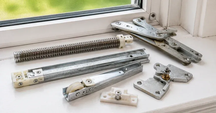 technician adjusting window sash alignment in Stratford home